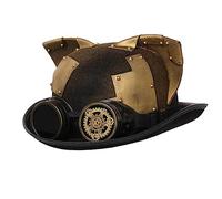 BLESSUME Steampunk Hat with Goggles Unisex Fancy Dress Top Hat (M, Color I)