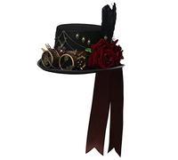 BLESSUME Steampunk Top Hat with Goggles for Carnival, Halloween, Theme Party (L,Black 3)
