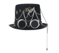 BLESSUME Steampunk Top Hat with Goggles,Victorian Punk Hat for Carnival, Halloween, Theme Party