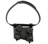 BLESSUME Sword Holster with Belt Medieval Black Rapier Cross Lacing Frog Holder Belt for 2 Swords