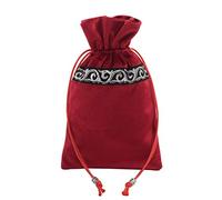 BLESSUME Tarot Pouch Drawstring Bag Velvet Cards Storage Bag (Red)