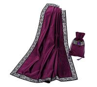 BLESSUME Tarot Table Cloth Divination Wicca Velvet Altar Cloth with Tarot Pouch