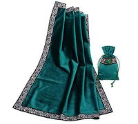 BLESSUME Tarot Table Cloth Divination Wicca Velvet Altar Cloth with Tarot Pouch