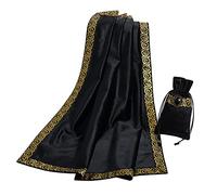 BLESSUME Tarot Table Cloth Divination Wicca Velvet Altar Cloth with Tarot Pouch Black