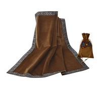 BLESSUME Tarot Table Cloth Divination Wicca Velvet Altar Cloth with Tarot Pouch (Dark Yellow)