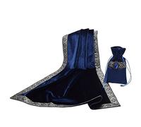 BLESSUME Tarot Table Cloth Divination Wicca Velvet Altar Cloth with Tarot Pouch, One Size (Blue)