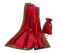 BLESSUME Tarot Table Cloth Divination Wicca Velvet Altar Cloth with Tarot Pouch Red