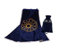 BLESSUME Tarot Tablecloth Altar Divination Cloth with Tarot Pouch (Blue)