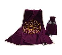 BLESSUME Tarot Tablecloth Altar Divination Cloth with Tarot Pouch (Purple)