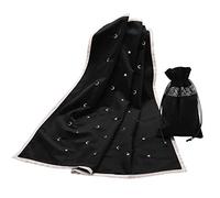 BLESSUME Tarot Tablecloth Altar Divination Wicca Velvet Cloth with Tarot Pouch (Black)