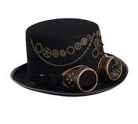 BLESSUME Unisex Steampunk Top Hats Goggles Gears Costume Accessory(Various Claasic Styles) (K, Medium)