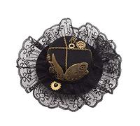 BLESSUME Victorian Steampunk women Mini Top Hat Hair Clip Party Hat Dancing Cocktail Head Clip (N)