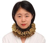BLESSUME Vintage Renaissance Neck Ruff Gold Black Ruffled Collar Elizabethan Cosplay Gift(Size: One Size)