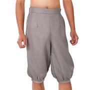 BLESSUME Vintage Trousers Men Viking Pants Fancy Costume (M,Grey)