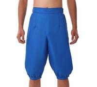BLESSUME Vintage Trousers Men Viking Pants Fancy Costume (XL,Blue)