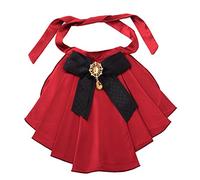 BLESSUME Women Victorian Chiffon Jabot Neck Collar 1 Piece (Burgundy & Black)