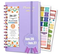 BLESWIN 2026-2027 Planner, A5 Planner with 18 Months Monthly Planners, Academic Diary with Stickers Index Tabs, JAN 2026 - JUN 2027, Spiral Bound A5 Week to View, Stay Organized, Light Purple