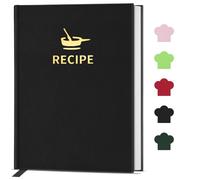 BLESWIN Blank Recipe Book to Write in Your Own Recipes, Stylish Hardcover Recipe Notebook, 24.5 x 14.9 CM Recipe Journal for Cooking Lovers, Perfect DIY Cookbook to Organize Your Recipes (Black)