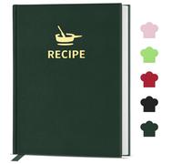 BLESWIN Blank Recipe Book to Write in Your Own Recipes, Stylish Hardcover Recipe Notebook, 24.5 x 14.9 CM Recipe Journal for Cooking Lovers, Perfect DIY Cookbook to Organize Your Recipes (Dark Green)