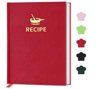 BLESWIN Blank Recipe Book to Write in Your Own Recipes, Stylish Hardcover Recipe Notebook, 24.5 x 14.9 CM Recipe Journal for Cooking Lovers, Perfect DIY Cookbook to Organize Your Recipes (Red)