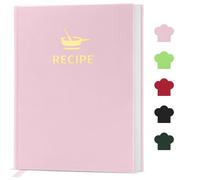 BLESWIN Blank Recipe Book to Write in Your Own Recipes, Stylish Hardcover Recipe Notebook, 24.5 x 14.9 CM Recipe Journal for Cooking Lovers, Perfect DIY Cookbook to Organize Your Recipes (Pink)
