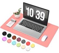 BLESWIN Desk Pad, Suede & Leather Desk Pad, Non-Slip Mouse and Keyboard Mat, Waterproof Desk Desktop Mats for Writing, Large Computer Mats for Office Home Decor (Sweet Pink, 60x34cm)