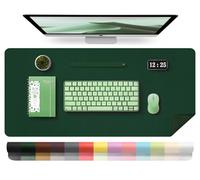 Bleswin Leather Desk Pad Protector, Waterproof Office Mat, Large Green Writing Mat (100x43cm)