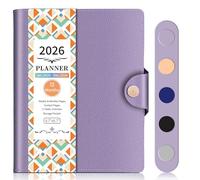 BLESWIN Monthly Weekly Planner, 12 Months Diary 2026 Week to View, Jan.2026 - Dec.2026, A5 Diary Week to View Spiral Bound, Weekly Planner Notebook, Planners & Organisers for Office School, Purple
