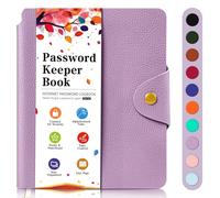 BLESWIN Password Book Alphabetical with Tabs, Internet Password Book for Seniors, Password Logbook Alphabetical Notebook, Password Organizer for Contacts, Special Days and Notes (15.3 x 13CM, Purple)