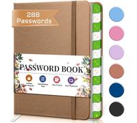 Bleswin Password Book with Alphabetical Tabs, Small 6.1 * 4.7", "Internet Password Book, Hardcover for Women & Men, Brown