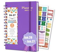 BLESWIN Weekly Planner 2025-2026, 18 Month Monthly Planner from JUL.2025 - DEC.2026, A5 Week to View 2025 Diary with Spiral Bound, Academic Diary with Monthly Tabs, Perfect Organiser Planner Purple