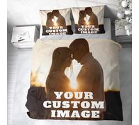 Bleswleth Personalized Custom Duvet Cover & Pillowcase Set - Create Your Own Custom Bedding with Your Photo/Text/Logo for Family, Couples, Children, and Friends