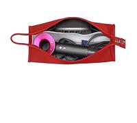 BLESYS HENGSI Travel Bag for Dyson Airwrap/Hair Dryer Supersonic & Accessories - Red Waterproof PU Leather Storage Organiser