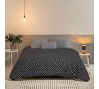 Bleu Câlin Hermance Warm Printed Double Duvet - Polyester, Grey, 220 x 240 cm