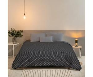 Bleu Calin Hermance Warm Printed Double Duvet - Polyester, Grey, 220 x 240 cm