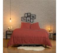 Bleu Câlin Reversible Warm Duvet 220 x 240 cm for Double Bed, Washed Microfibre, Made in France, Oeko-Tex Terracotta