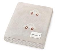 Bleu La La Baby Receiving Blanket for Boys 100% Cotton Buttery Soft Cozy Receiving Swaddle Crib Stroller Blanket for Shower Gift Registry for Newborns, Infants, Toddlers (Cars - Oat)