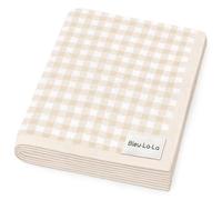 Bleu La La Checkered Baby Blanket Swaddle - 100% Soft Cotton Quilt Swaddling Stroller Blanket for Nursery Bed Shower Baby Gift Registry for Newborns Toddlers Boys & Girls (Plaid - Beige)