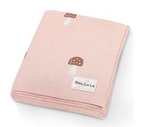 Bleu La La Knit Baby Swaddle Blanket - 100% Luxury Cotton Soft Cozy Receiving Swaddling Crib Stroller Blanket for Shower Gift Registry for Newborns, Infants, Toddlers (Mushroom - Pink)