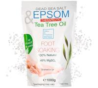 Bleu & Marine Bretania Epsom Bath Salts 1000g | Infused with Tea Tree & Peppermint Oils | Foot Soak, Spa Therapy, Skin & Callus Remover, 1kg Pack