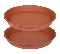 Bleuhome 2 Pack of 20 22 inch Plant Saucer (19.1 inch Base), 3.6" Depth Tray, Large Deep Heavy Duty Saucers for Pots, Garden Bird Bath Bowl, Plant Trays for Indoors Outdoor (21", Terracotta)