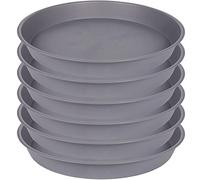 Bleuhome 6 Pack of 12 inch Plant Saucer Gray, Heavy Duty Plastic Plant Saucer 12 inch Round, Durable Plant Tray for Pots, Flower Saucers for Indoors, Plant Trays for Planter 11"/12" (12", Cement Gray)