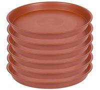 Bleuhome 6 Pack of 12 inch Plant Saucer, Heavy Duty Plastic Planter Saucer 12" Round, Plant Tray for Pots, Flower Pot Saucers for Indoors, Flower Trays for Planter 11"/12" (12 inch, Terracotta)
