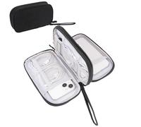 BLEUM CADE Electronics Organizer Travel Case Waterproof Shockproof Cable Organizer Bag with Double Layers for Phones, Chargers, Cords, Portable Durable Travel Accessory Black Medium