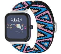 Bleushaweu for RADLEY Series Smartwatch 18mm 20mm 22mm Quick Release Stretch Elastics Nylon Adjustable Replacement Strap Accessories Compatible for RADLEY Series 32/20/28/19/46/10 (Blue Pink, 20mm)
