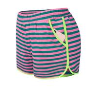 Blevonh Womens 2 in1 Running Athletic Workout Yoga Shorts with Pockets S-XXXL, Pink Striped, M