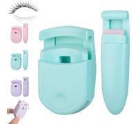 Blevora Eyelash Curler, Wide Angle Long Lasting Partial Professional Mini Folder for All Eye Shapes, Portable Gentle Makeup Tool for Lifted Lashes, with Soft Lash Silicon Pads (Green)