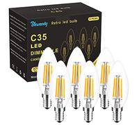 Blewandy E14 LED Light Bulb Dimmable, 4W Small Edison Screw Bulbs 40W Equivalent, Warm White 2700K Led SES Candle Bulb, 400lm, Filament Light Bulbs Dimmable, Pack of 6