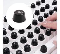 BLEWAY Long Nail Keyboard Stickers 128 Piece Set: Keyboard Bubbles - Protective Long Nail Keyboard Desktop Stickers (Black - 128 pcs)