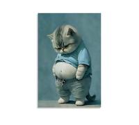 BLEWPBEML Cute And Funny Animal Portraits Canvas Oil Painting Poster Living Room And Bedroom Decoration Painting 24x36inch(60x90cm) Unframe-style